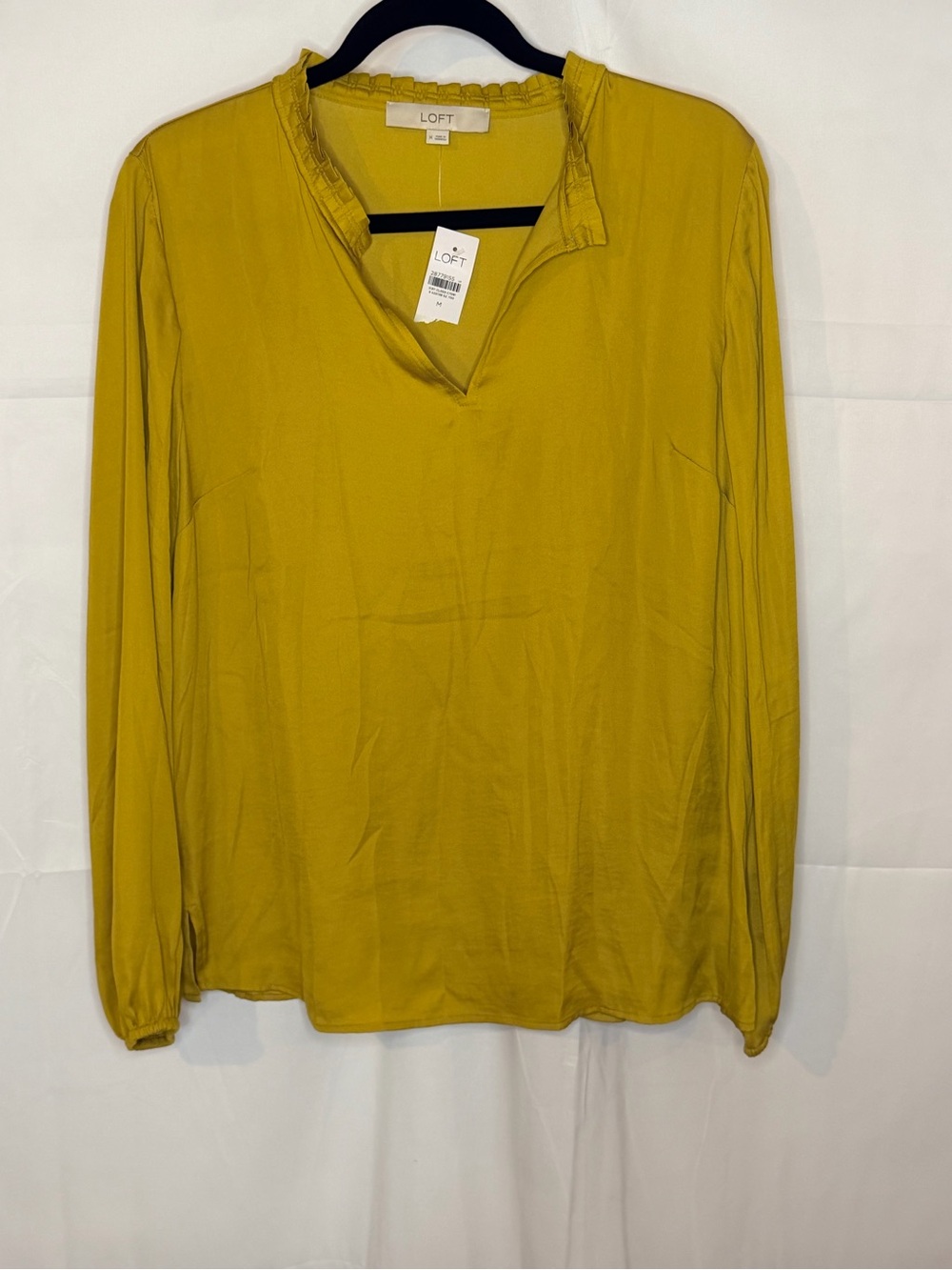 LOFT Mustard Yellow V-Neck Long-Sleeve Blouse